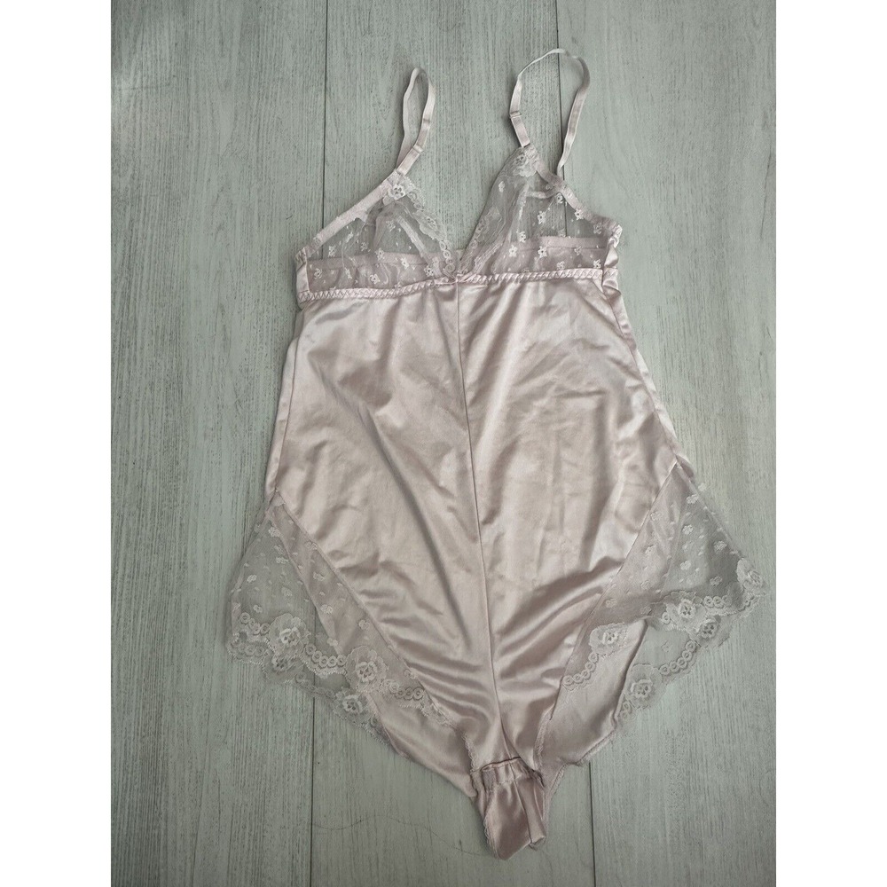 Vintage Warners Whimsies Pink Teddie Body Suit 1970's Sz 32 Pink - Antron Nylon